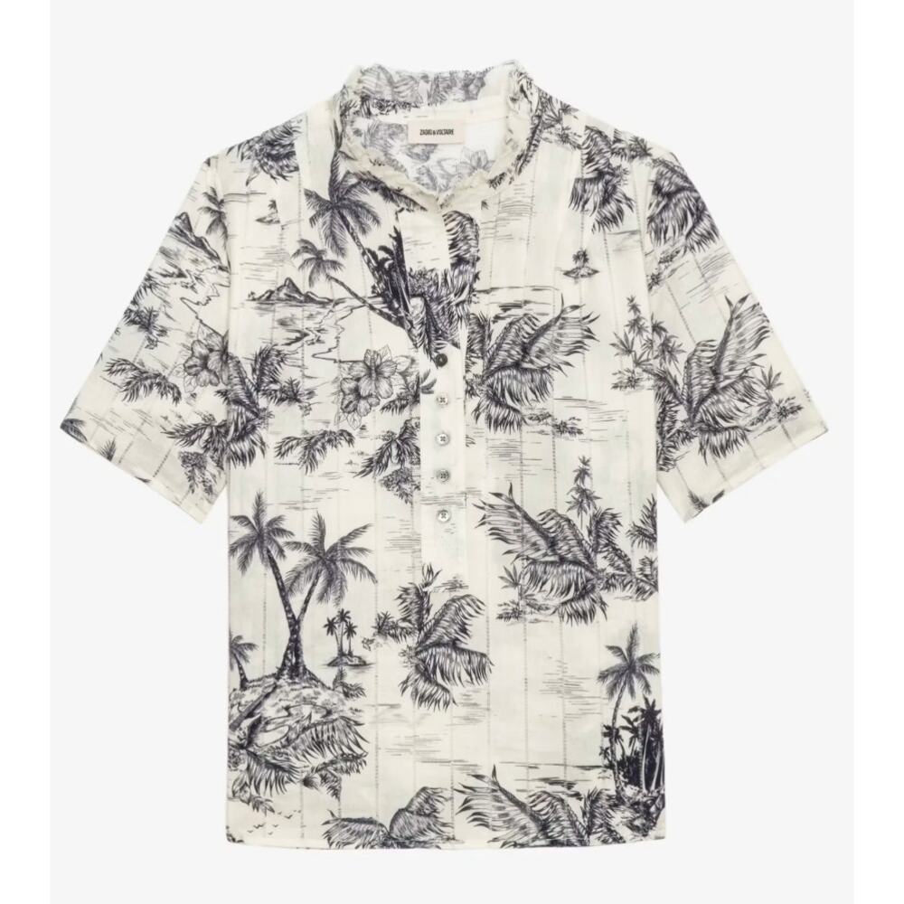 Zadig & Voltaire Topher Coton Tropical Island Top size S small